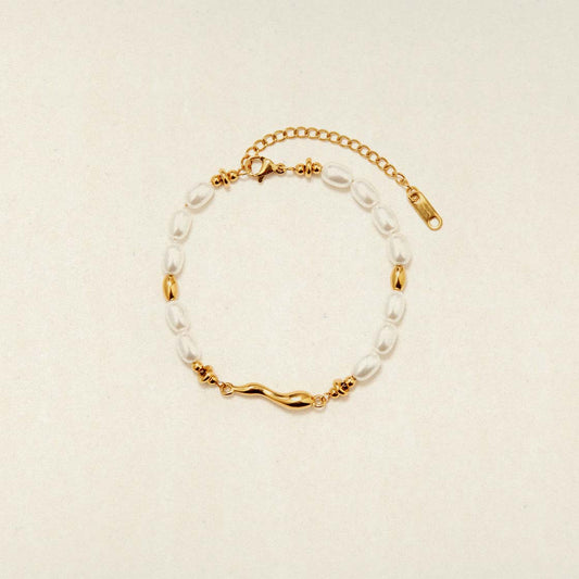 Golden - Chain Pearl Bracelet