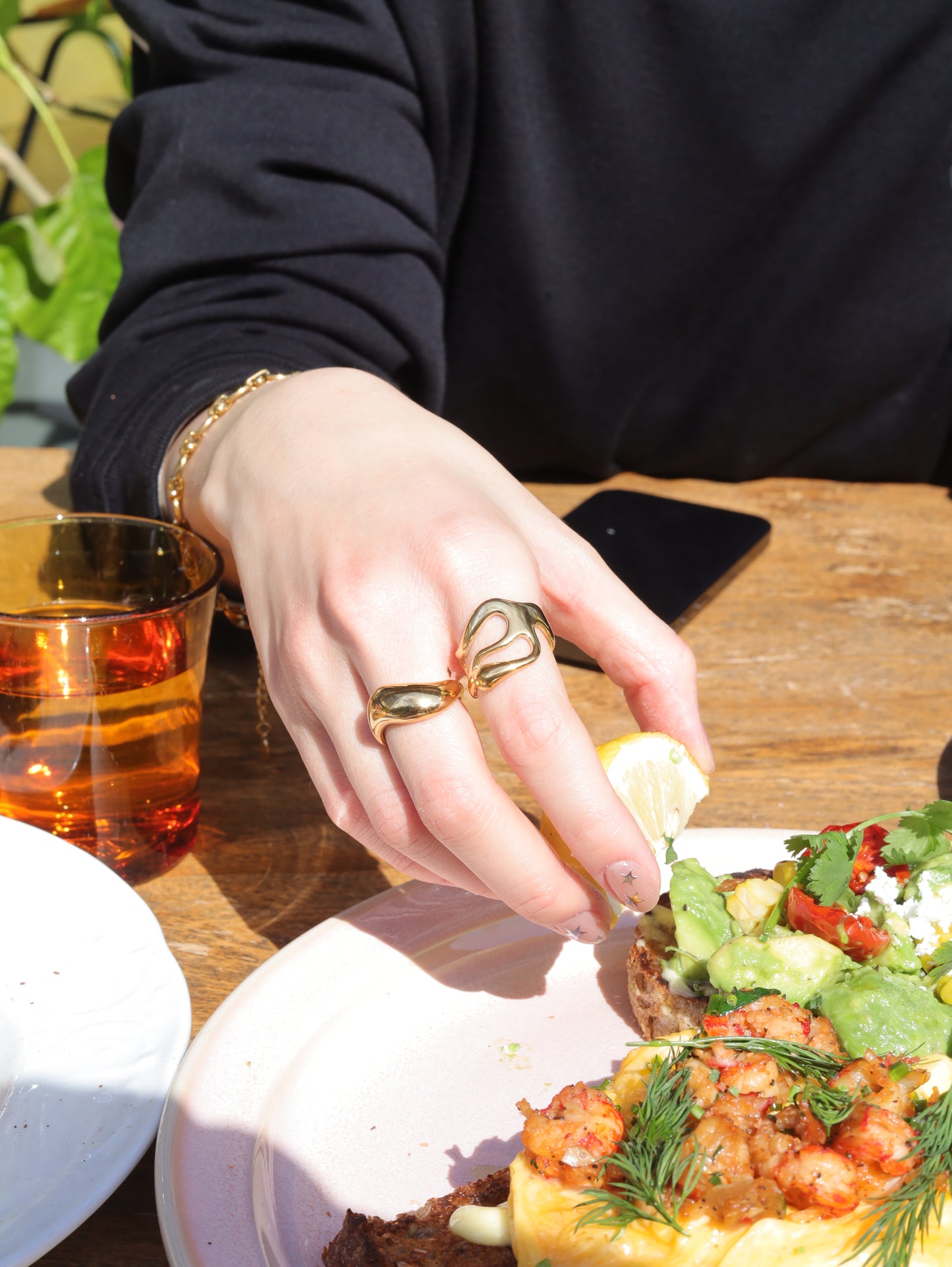 Golden Wave - Shaped Ring